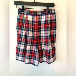 Vintage Pendleton Plaid Bermuda Shorts Sz 6 Tartan 100% Virgin Wool